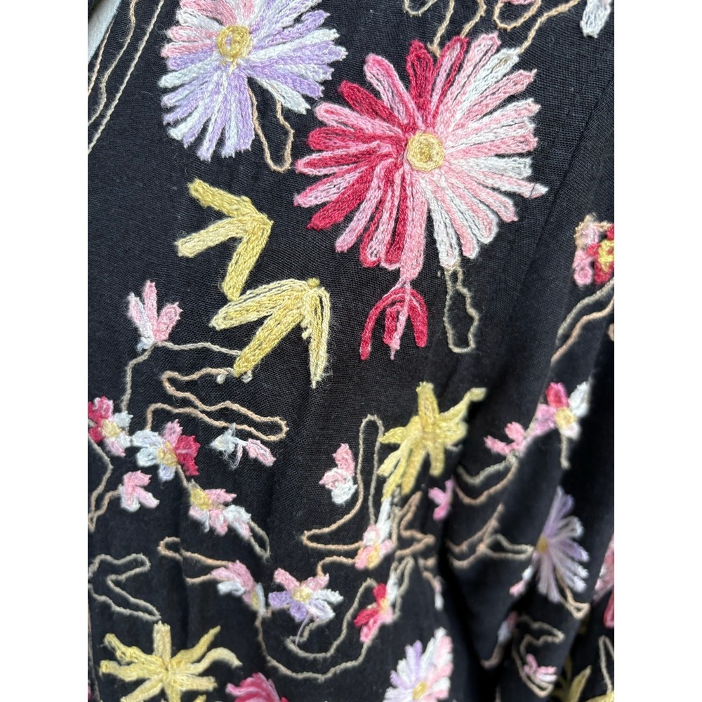 Vermont Country Store Embroidered Floral‎ Cottagecore Boho Cardigan Jacket - M - Picture 7 of 10
